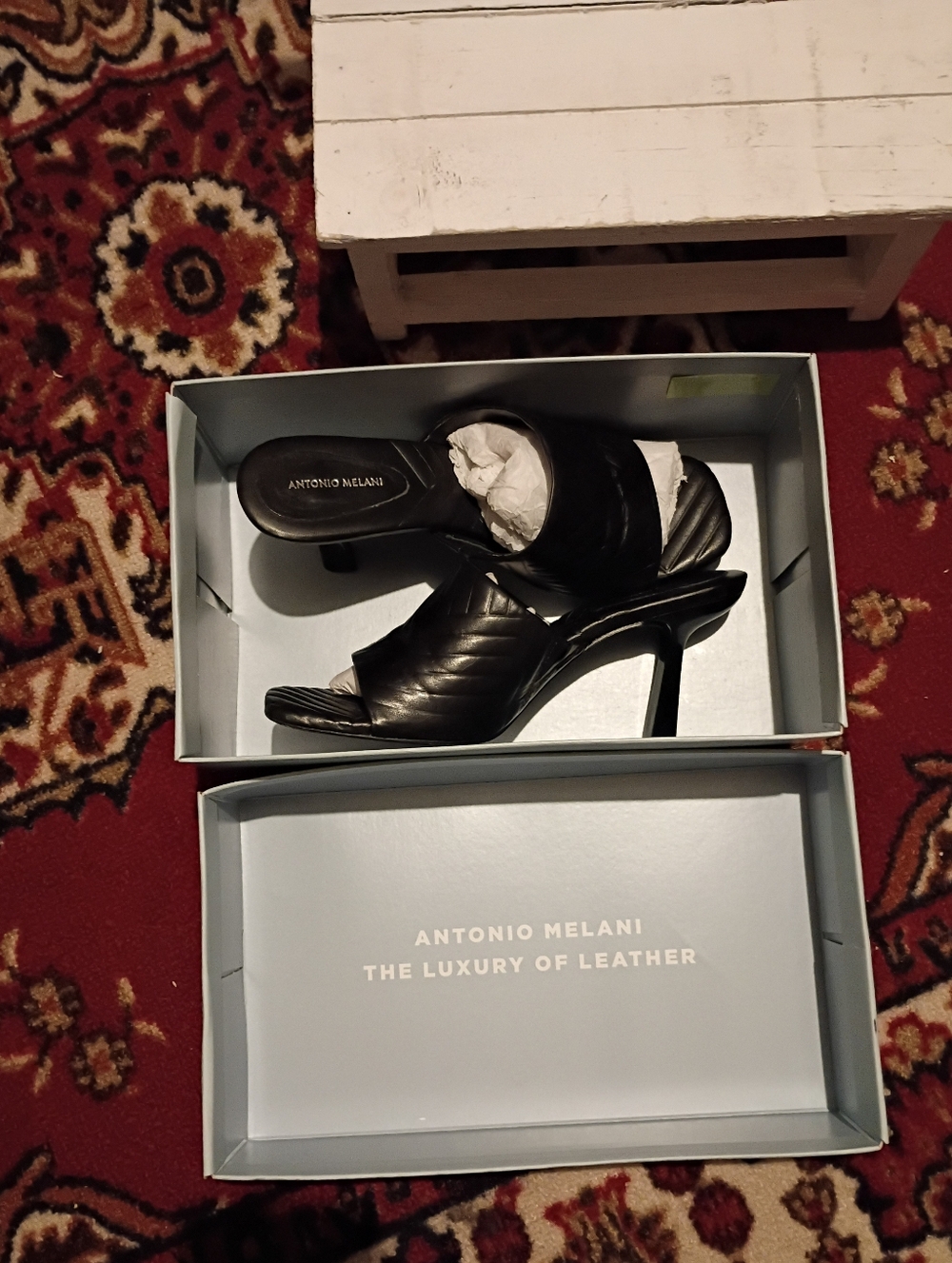 Antonio Melani Black Quilted Mules